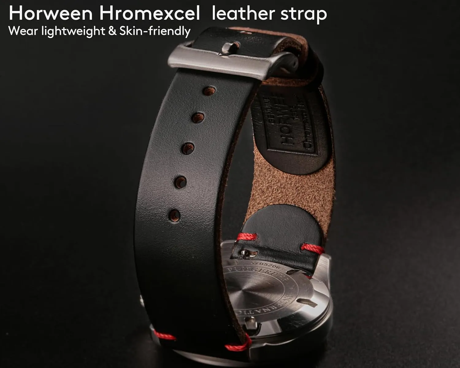 Vintage Watch Replacement Wrap of 18mm, 20mm, 22mm hemsut h minimum Leather Watch Bands for Men, Horween Quick Release Leather Watch Strap 