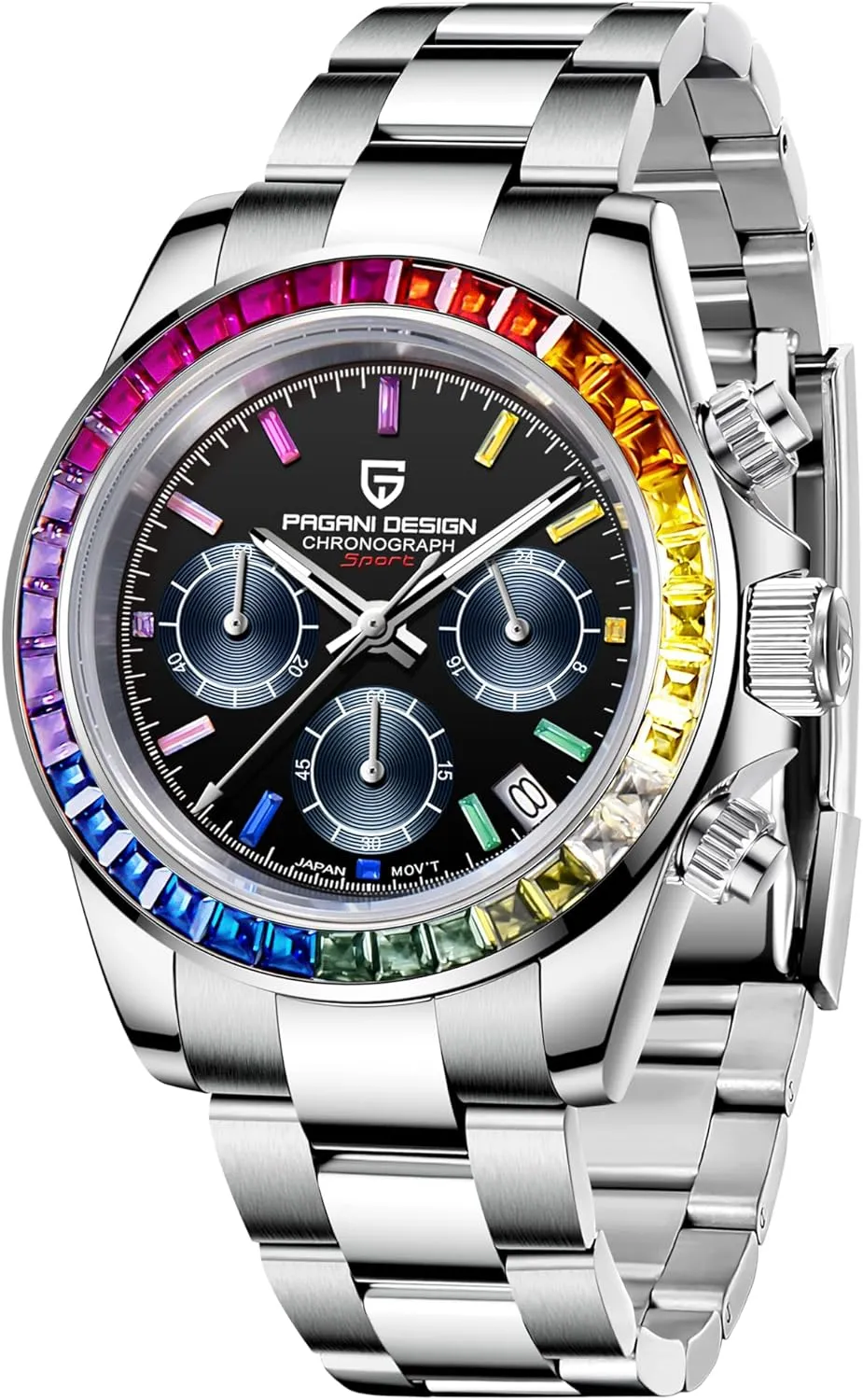 VK63 bulb cereal Movement Ceramic Bezel Stainless Steel Waterproof Business Sport Chronograph Date Pagani Design Classic Men's Quartz Watch Japan 