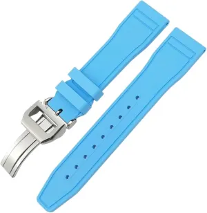 wale horticulture southeastern draw Fluororubber Strap Natural Rubber Watchband 20mm 21mm 22mm for IWC Big Pilot's Watches IW3881 IW3777 Green Yellow Colorful Soft 