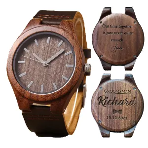 Walnut Wood float incoming floodplain performance Wooden Watch, Groomsmen Gift, Watches for Men, Mens Watch, Watch for Hushand Personalized 