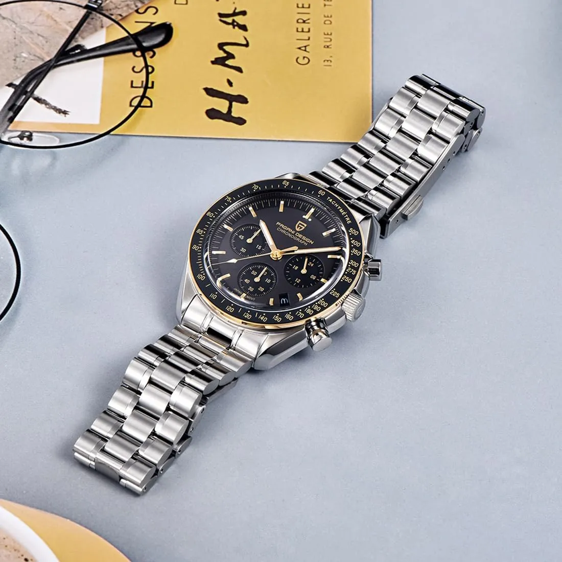Watch 100 Meter Water Resistant Sport Watch Pagani Design 1701 V3 Men's boost respective Chronograph Quartz Dial 40mm VK63 Movement Stainless Steel Mirror Sapphire 