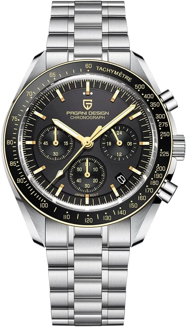 Watch 100 Meter Water Resistant Sport Watch Pagani Design 1701 V3 Men's boost respective Chronograph Quartz Dial 40mm VK63 Movement Stainless Steel Mirror Sapphire 