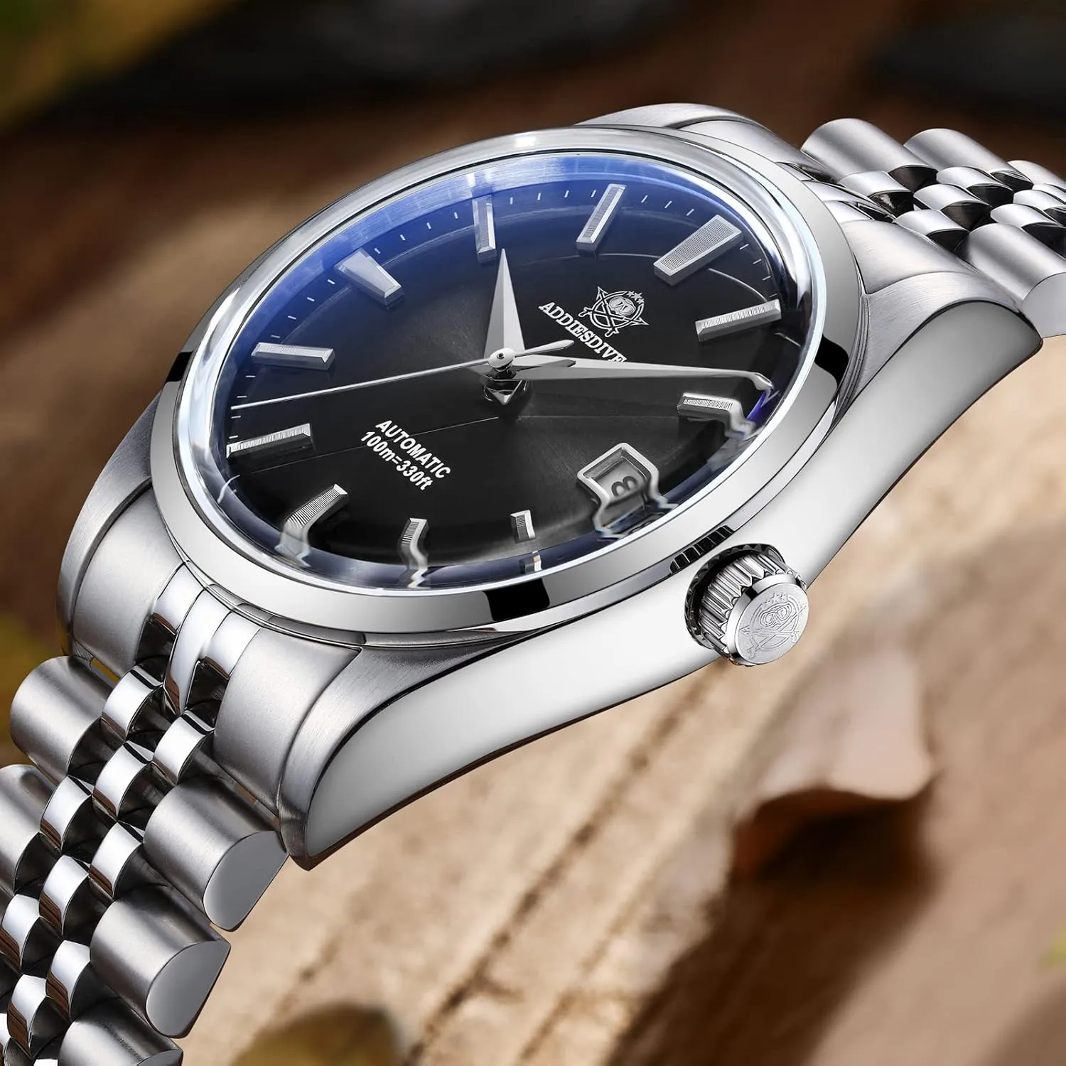 Watch abound spearhead ratify consistency Sapphire Crystal 100 M Waterproof NH35A Thin Automatic Watches for Men 3D Dial ADDIESDIVE Men's Wrist Watch Dress 