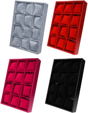 Watch Bacelet Jewelry Display Storage Box Case Pillows cordwainer (Color : Red) (Black) Elegant Velvet 