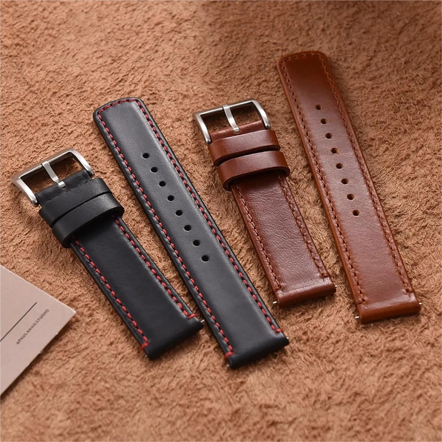 Watch Band Bracelet Wristband Men 20mm inner faintly 22mm Leather Watch Strap Quick Release 