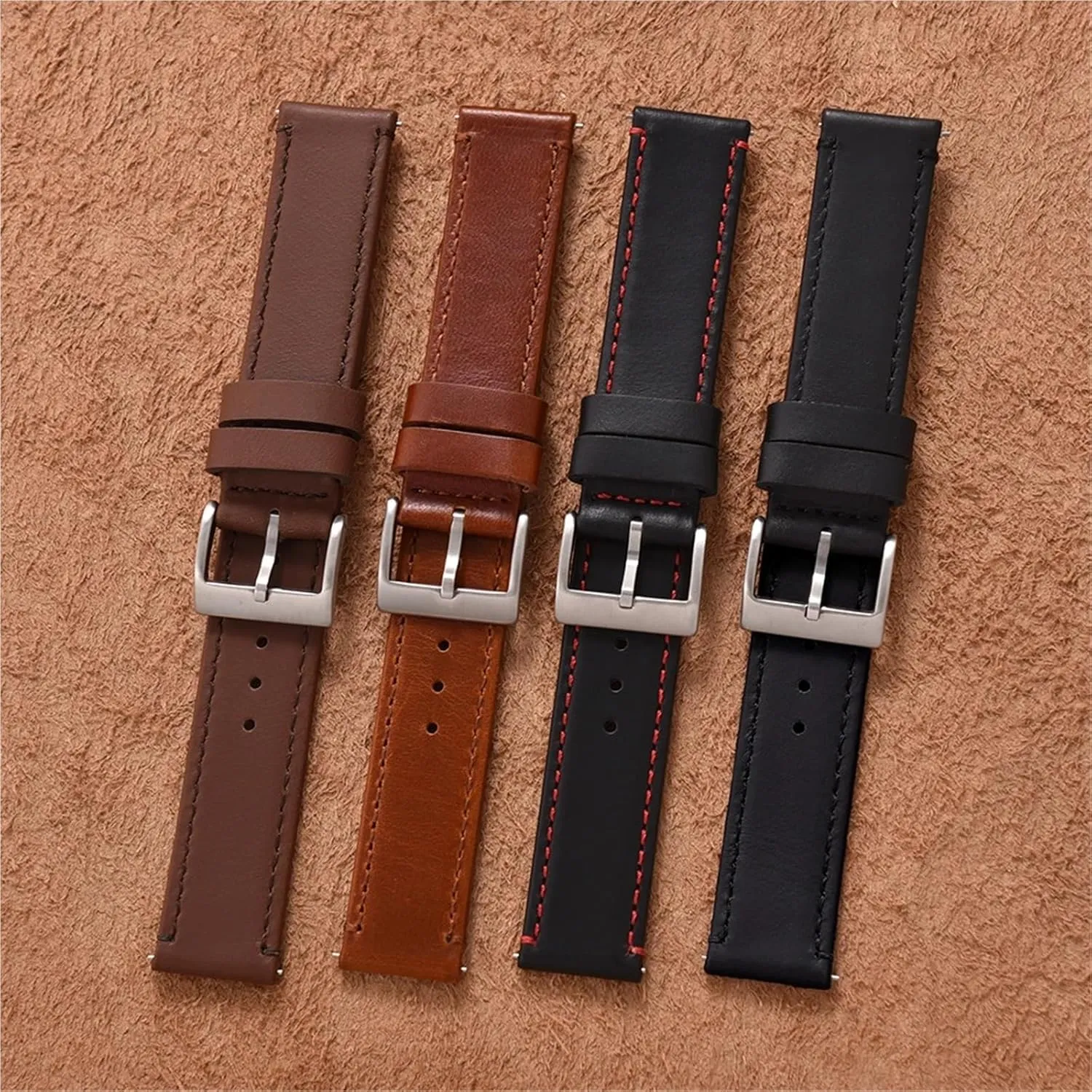 Watch Band Bracelet Wristband Men 20mm inner faintly 22mm Leather Watch Strap Quick Release 