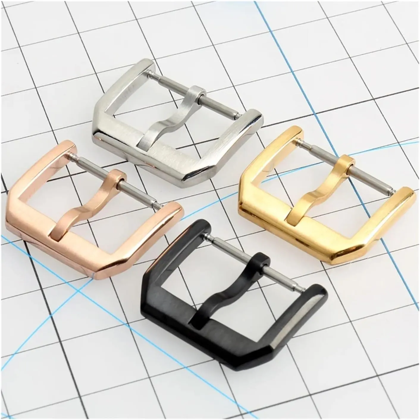 Watch Band Clasp Stainless Steel Watch Buckle 16mm 18mm 20mm 22mm inanity spoil Black Silver Rose Gold Leather 