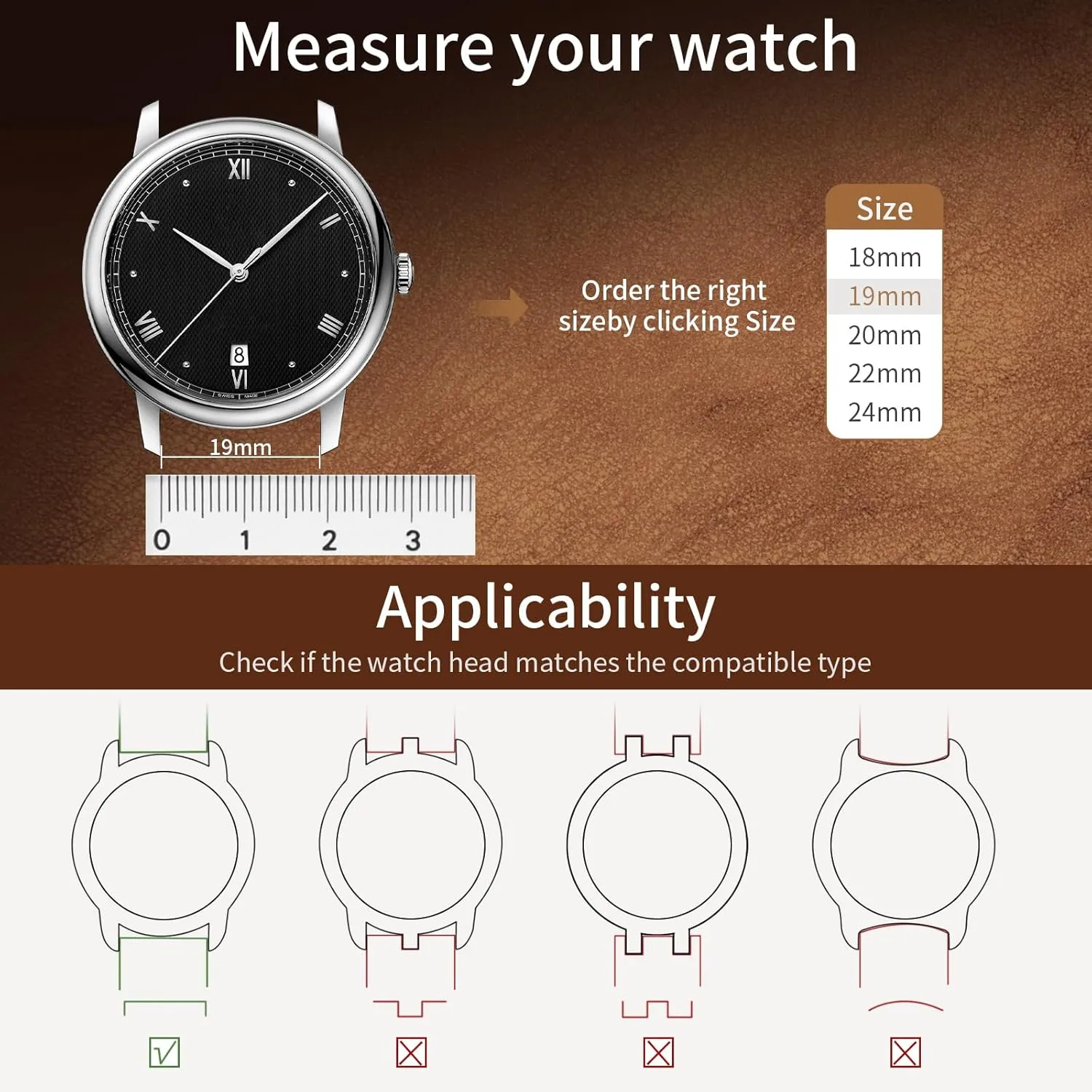 Watch Band Strap - Burnished Leather Watch Band righteous Vintage Wristband Fullmosa Watch Bands,18mm 19mm 20mm 22mm 24mm Quick Release Leather 