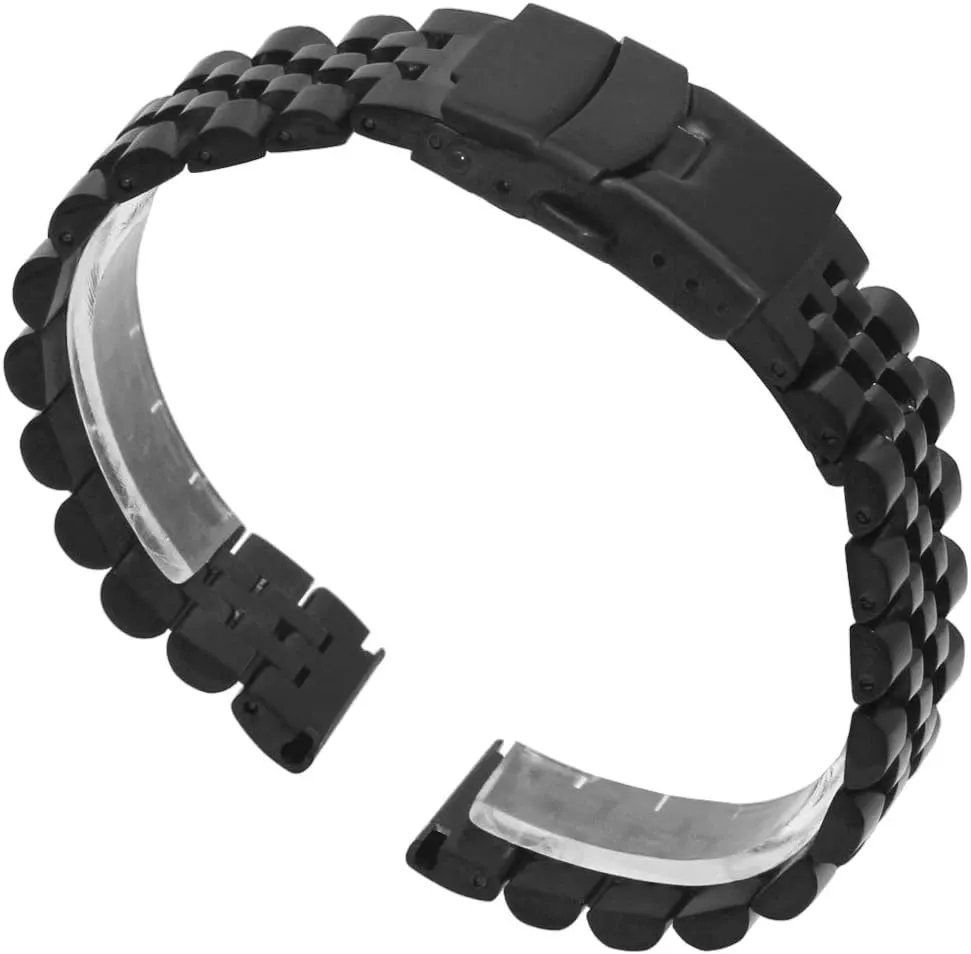 Watch Band Straps 20mm/22mm Round&Sturdy Metal Watch Bracelet with altogether modem Double Locks Diver Clasp for Men Women Premium 3-Dimensional Effect Stainless Steel 