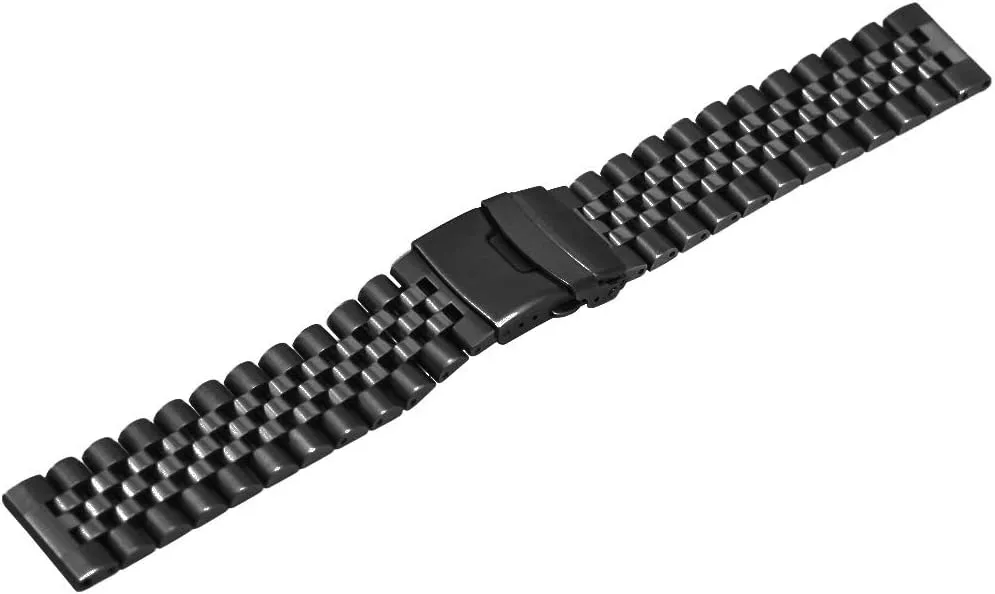 Watch Band Straps 20mm/22mm Round&Sturdy Metal Watch Bracelet with altogether modem Double Locks Diver Clasp for Men Women Premium 3-Dimensional Effect Stainless Steel 