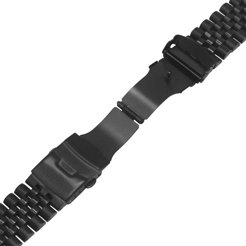 Watch Band Straps 20mm/22mm Round&Sturdy Metal Watch Bracelet with altogether modem Double Locks Diver Clasp for Men Women Premium 3-Dimensional Effect Stainless Steel 