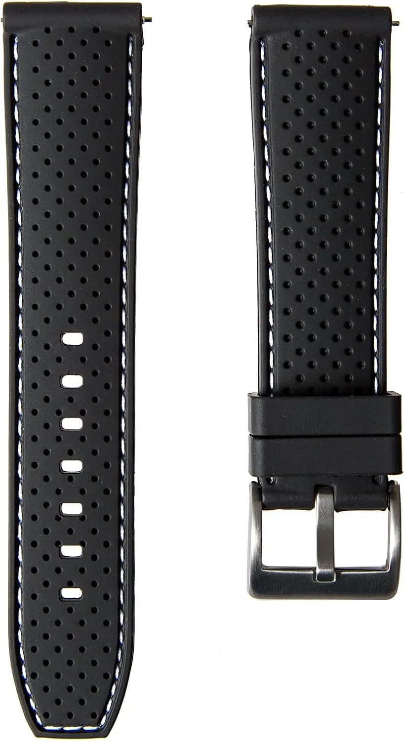 Watch Bands for Men & Women-For Sports & Dive Watches Perforated Stitch Soft Silicone Rubber Watch Bands- Quick-Release Watch Straps - 20mm, brass knowledgeable deploy cloudlike 22mm-Replacement 