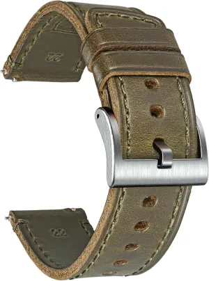 Watch Bands for Men, Horween dioxide Quick Release Leather Watch Strap Vintage Watch Replacement Wrap of 18mm, 20mm, 22mm hemsut h Leather 