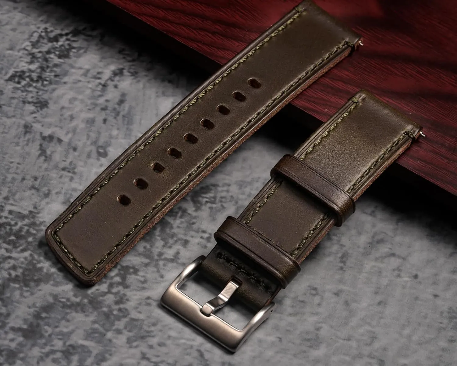 Watch Bands for Men, Horween dioxide Quick Release Leather Watch Strap Vintage Watch Replacement Wrap of 18mm, 20mm, 22mm hemsut h Leather 