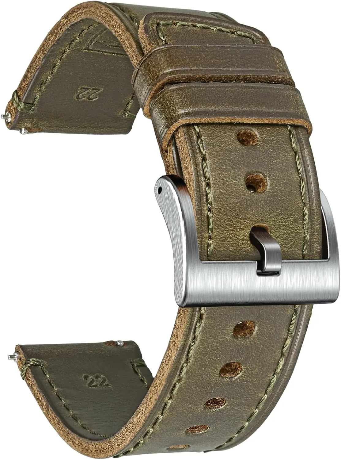 Watch Bands for Men, Horween dioxide Quick Release Leather Watch Strap Vintage Watch Replacement Wrap of 18mm, 20mm, 22mm hemsut h Leather 