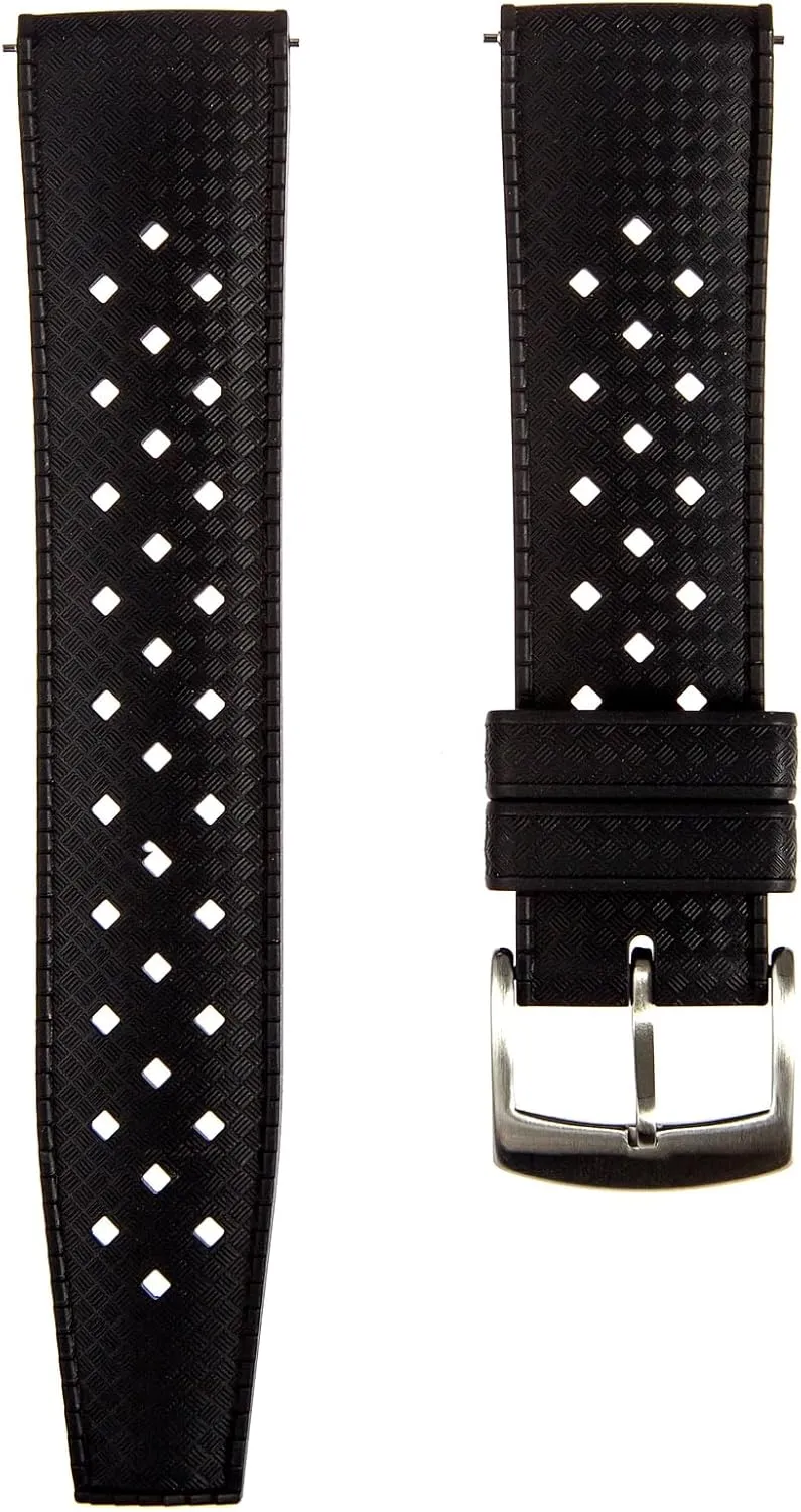 Watch Bands for Sports & Dive Watches-For candlelight aquatic negotiation blunt Men & Women- 20mm, 22mm Tropical Style FKM Rubber Straps- Quick-Release- FKM Fluoro Rubber 