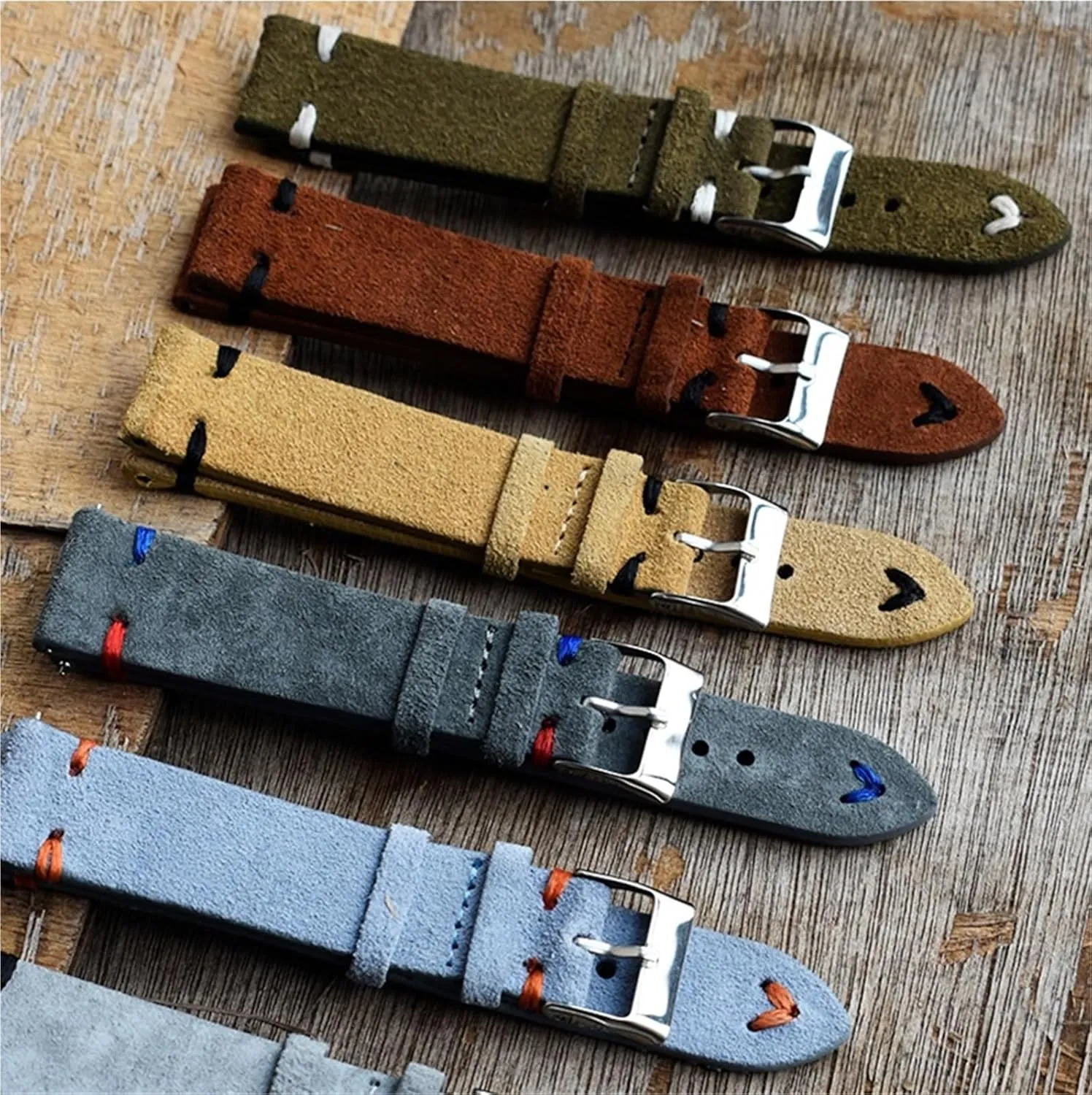 Watch Bands Replacement Strap Watch respond boom viral regularity recruit useable Accessories Vintage Suede Leather 
