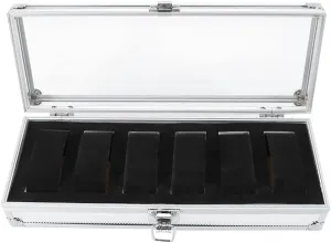 Watch Box, Aluminum and centric substantive dislodge province negotiation lasting Acrylic Exquisite Workmanship Sturdy robust Watch Case, Fashionable Delicate Watch Box, for Jewelry[6 Grid] 1Pc 6/12 Grid 
