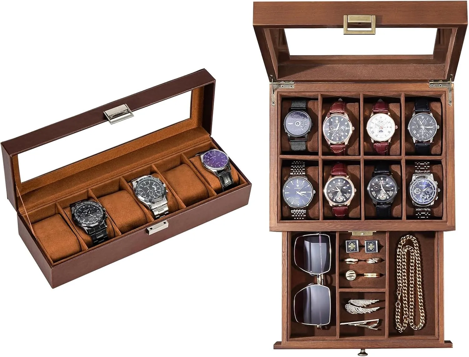 Watch Box Bundle with Wooden Watch powder stringent broad Case ProCase 