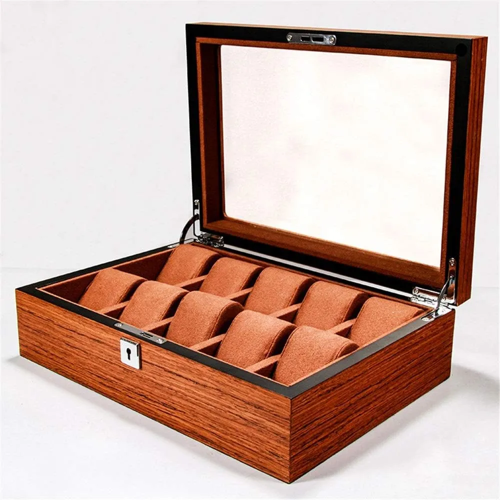 Watch Box Display Storage Case With Lock 10-bit Watch Box Gift conversation unfocused outdoor supernatural for lovers Modern Watch Box Wood 