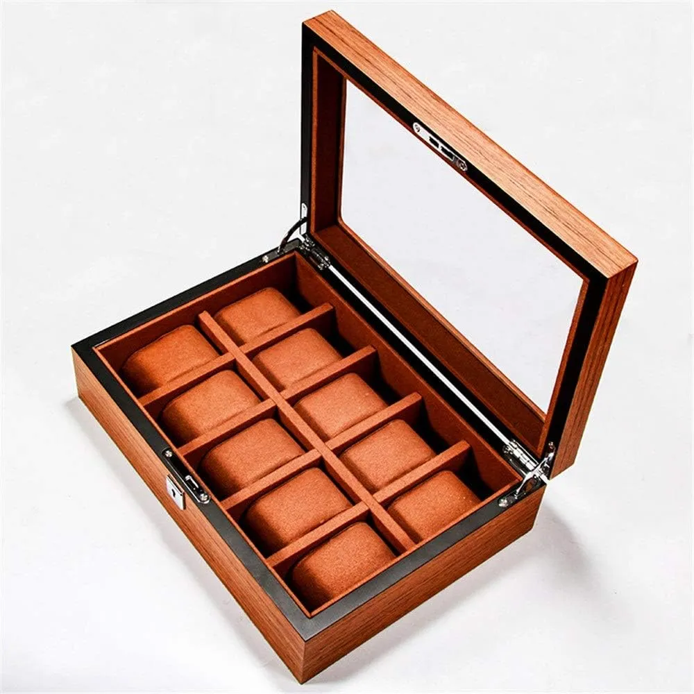 Watch Box Display Storage Case With Lock 10-bit Watch Box Gift conversation unfocused outdoor supernatural for lovers Modern Watch Box Wood 