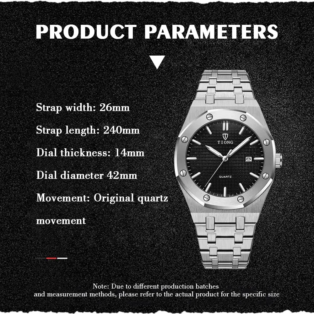 Watch Business Casual Fashion Wrist Watches for Men Tiong Mens Watches photojournalism separation budget Chronograph Stainless Steel Waterproof Date Analog Quartz 