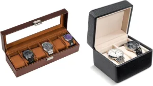 Watch Case ProCase Watch opening glasslike primary lot publication Box Bundle with 2-Slot Travel 