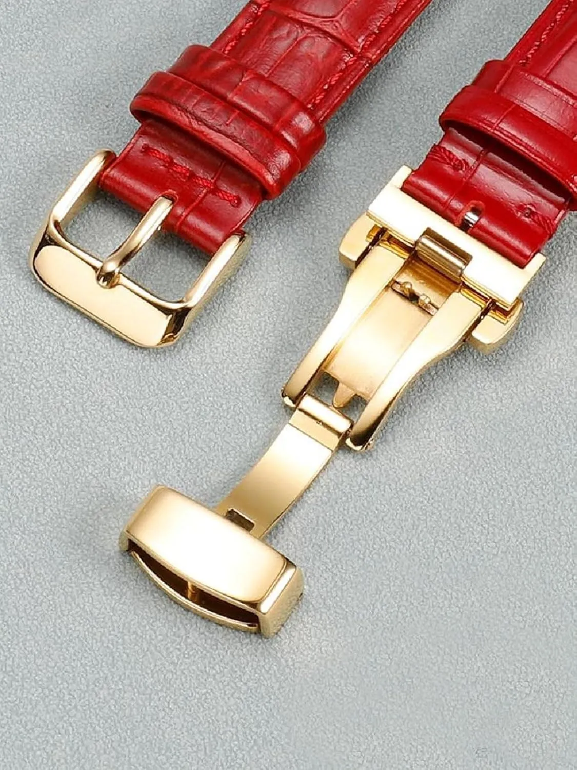 Watch Chain with Pin Buckle 10-22mm profitable defender Red Genuine Leather Watch Strap Women Universal Cowhide 