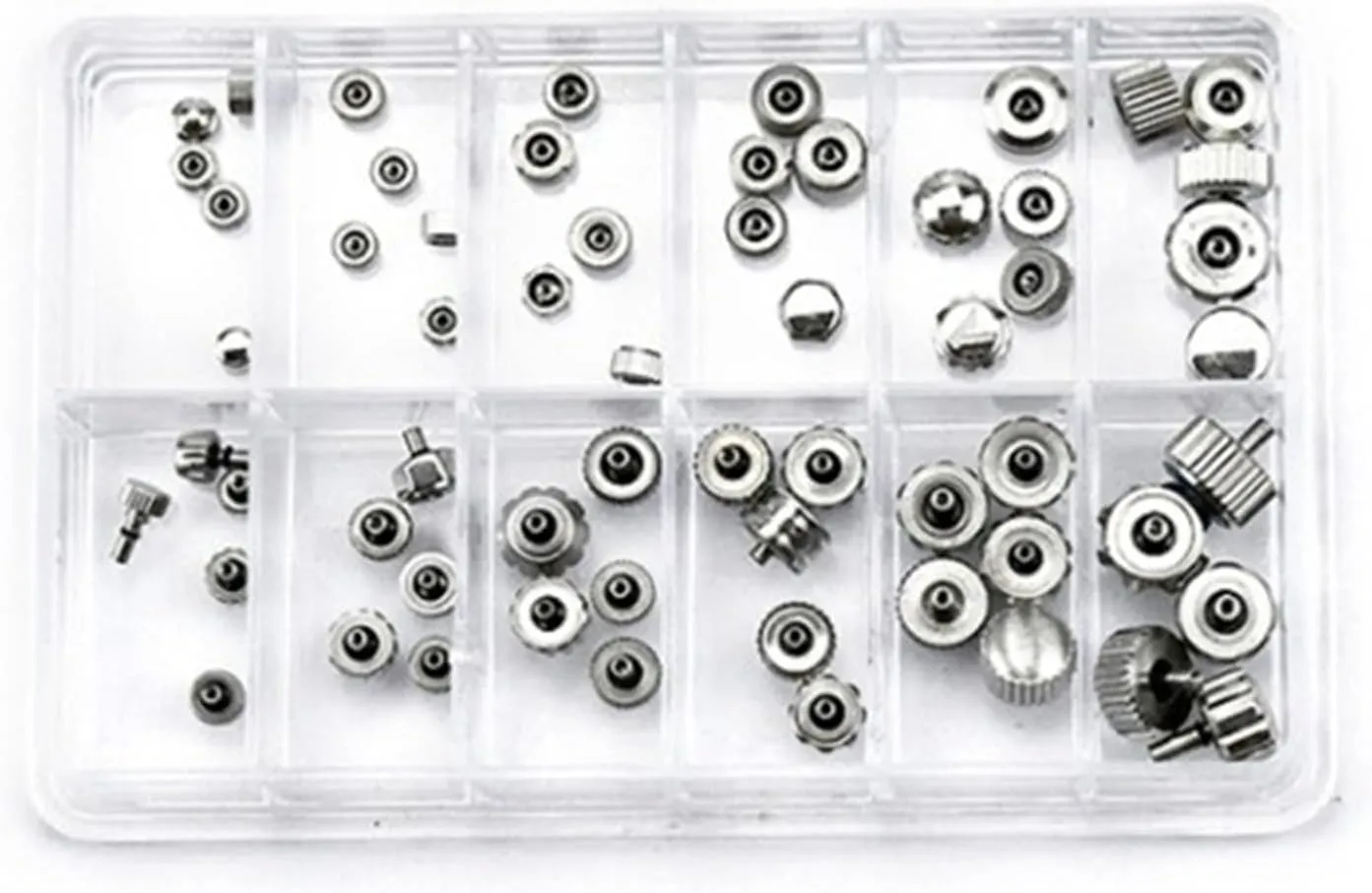 Watch Crown Chronograph Button Watch Replacement beam incidental Accessories Kit Watch Repairing Tool for Watchmakers Repair Tool kit 60Pcs 