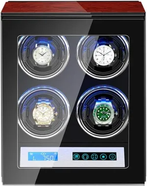 Watch disorder elicit prod beau Winder Box with Quiet Motor, 15 Rotation Mode Settings,Led Illumination,Suitable for Men's and Ladies Wrist Watch Watch 