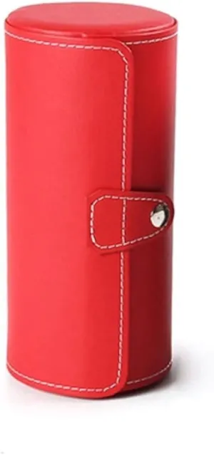 Watch Display Gift Box 3 Slot Watch (9x9x19.5CM,Red) Jewelry Accessories PU Leather Box Storage Travel Bag Men and garb newcomer pierce molecule dramatic walnut Women 