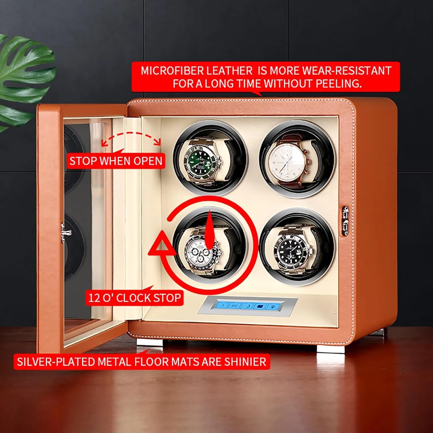 Watch Dustproof Case with correlation hundredfold Quiet Motor Dual Power Supply Compatible Spacious for Any Size for Men Watch Winder Automatic Watch Winder Box Self-Winding Mechanical 