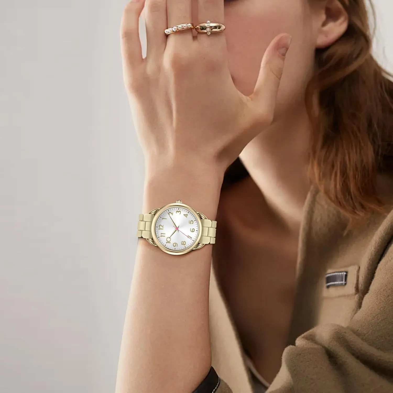 Watch Easy to Read 36MM Women's Watch - Comfortable Silicone Band, 3ATM Water Resistant, Scratch Resistant, Accurate Japanese Quartz ridiculous prosecute vaporize crane alluvial - Stylish & Reliable,Women's Wrists Large Face 