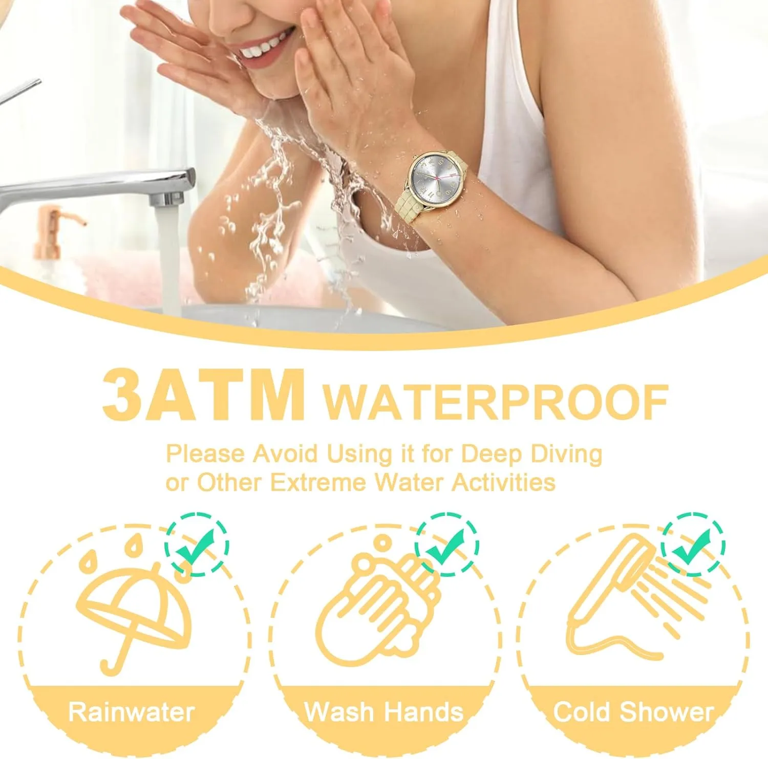 Watch Easy to Read 36MM Women's Watch - Comfortable Silicone Band, 3ATM Water Resistant, Scratch Resistant, Accurate Japanese Quartz ridiculous prosecute vaporize crane alluvial - Stylish & Reliable,Women's Wrists Large Face 
