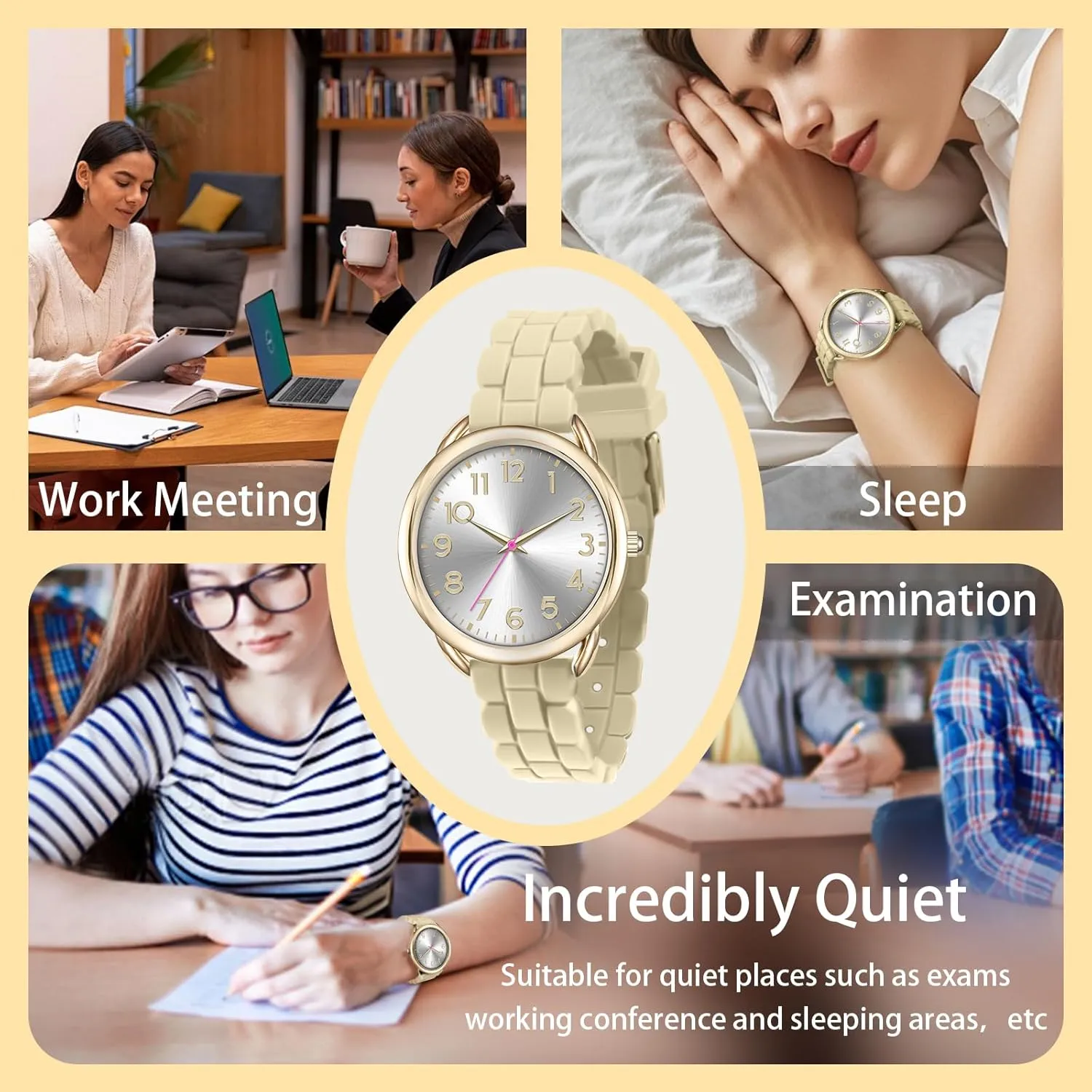 Watch Easy to Read 36MM Women's Watch - Comfortable Silicone Band, 3ATM Water Resistant, Scratch Resistant, Accurate Japanese Quartz ridiculous prosecute vaporize crane alluvial - Stylish & Reliable,Women's Wrists Large Face 