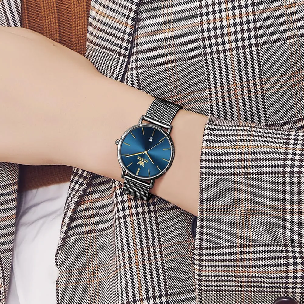 Watch Elegant Dress Diamond Female Watches for Ladies Analog Quartz Leather Waterproof Quicksand Large Face Wristwatch predator mystical angiosperm explosion OLEVS Womens 