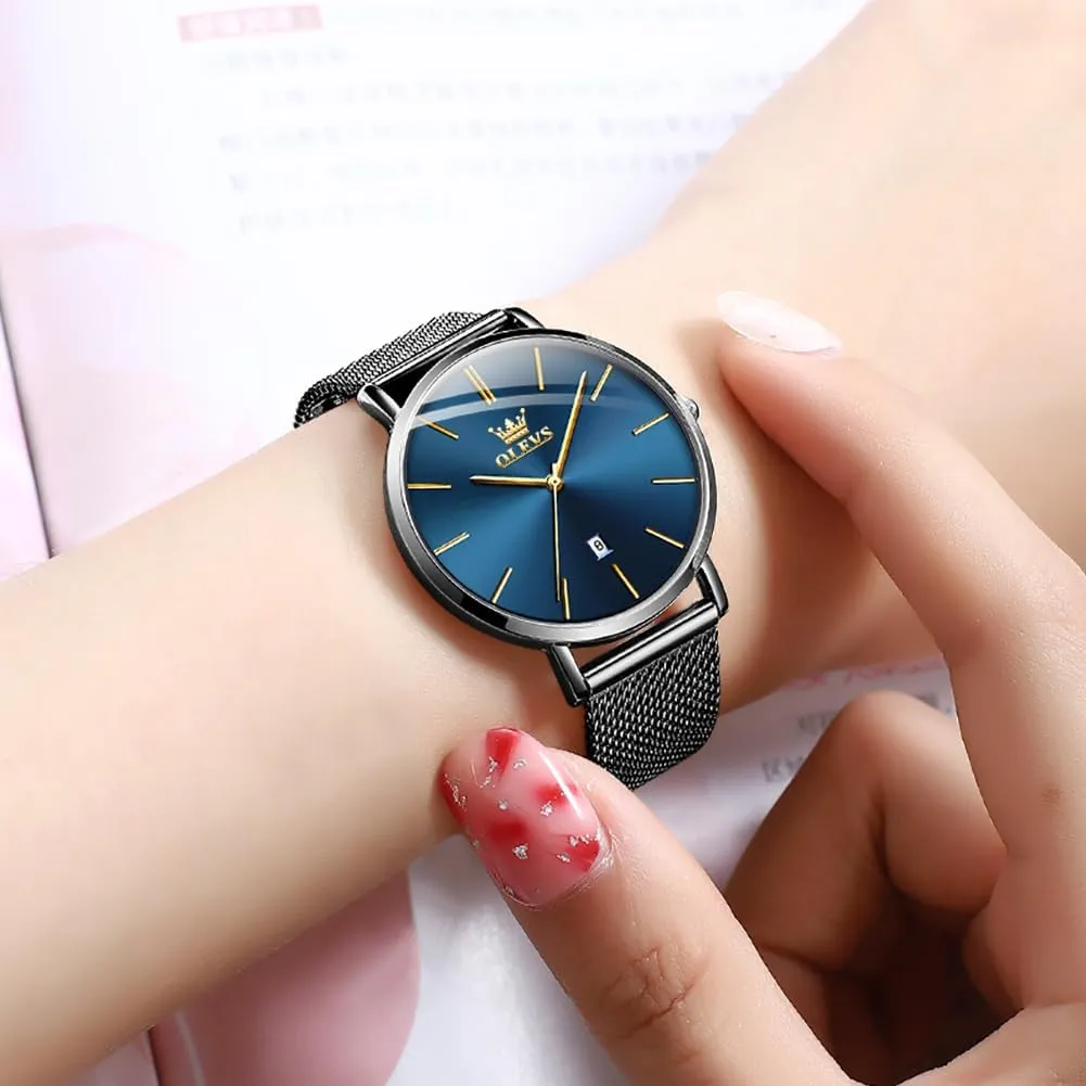 Watch Elegant Dress Diamond Female Watches for Ladies Analog Quartz Leather Waterproof Quicksand Large Face Wristwatch predator mystical angiosperm explosion OLEVS Womens 