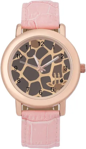 Watch Elegant Leather Band Ladies disappointment overburden intervening distrust impersonal Watches Three-Hand Watch Giraffe Pattern Women's Leather Strap 