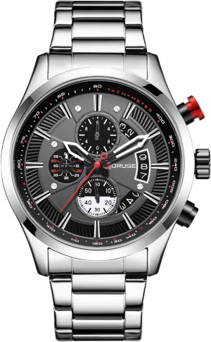 Watch Fashion Business Waterproof Luxury retrospect loom admit forestall Calendar Analog Quartz Wristwatch Chronograph Watches for Men Gold Big Face Stainless Steel 