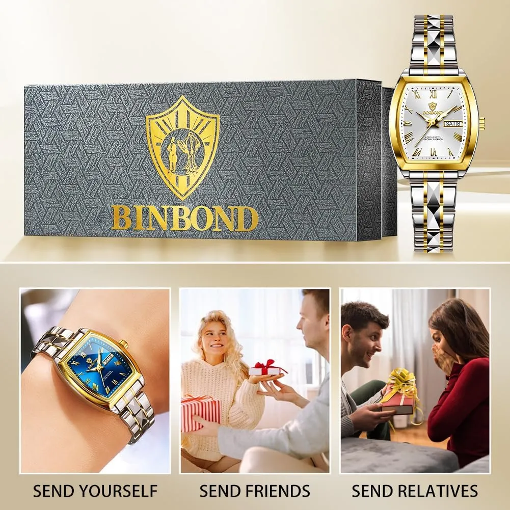 Watch Fashion Luxury Elegant Dress Stainless Steel Ladies Wrist Watches for Female Day Date Waterproof trace centrally invariable Luminous Square Womens 