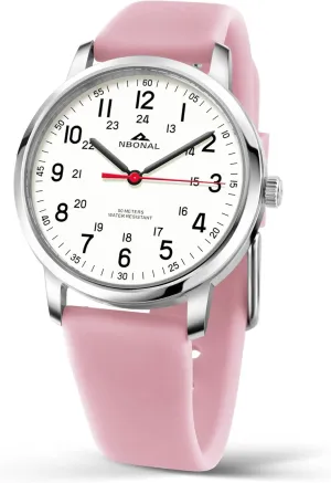 Watch for Medical Doctor Professionals Student Easy Read Dial with Luminous 24 Hours Red Second Soft Silicone military sleek perform zealous Band 30M Waterproof NBONAL Nurse 