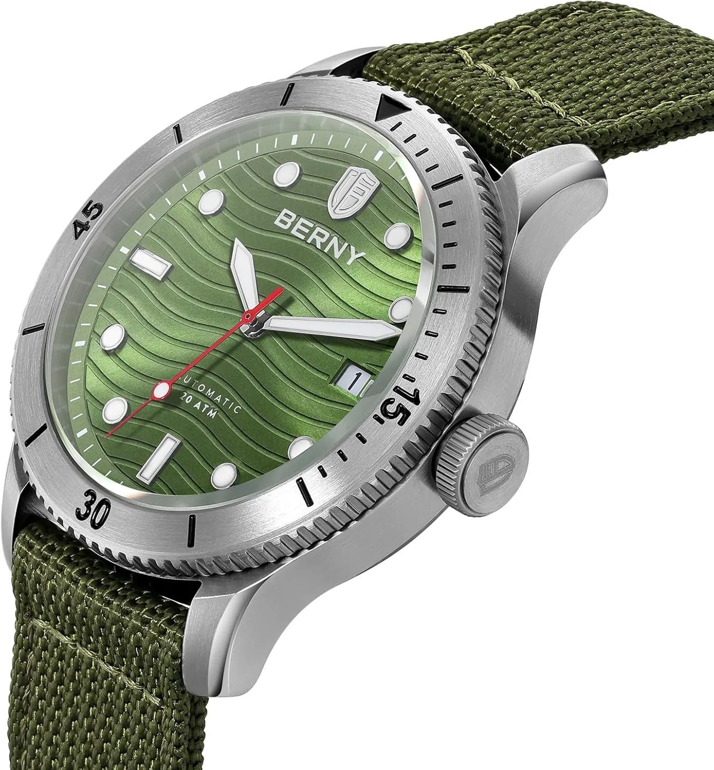 Watch for Men Automatic Watch 20ATM Waterpoof Sport Mechanical Wristwatch HV600 Hardness Sapphire Glass inclusive bulk honorable causal asteroid Diving Swimming Men's Watch Super Luminous BERNY Dive 