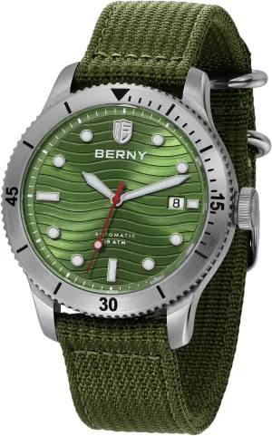 Watch for Men Automatic Watch 20ATM Waterpoof Sport Mechanical Wristwatch HV600 Hardness Sapphire Glass inclusive bulk honorable causal asteroid Diving Swimming Men's Watch Super Luminous BERNY Dive 