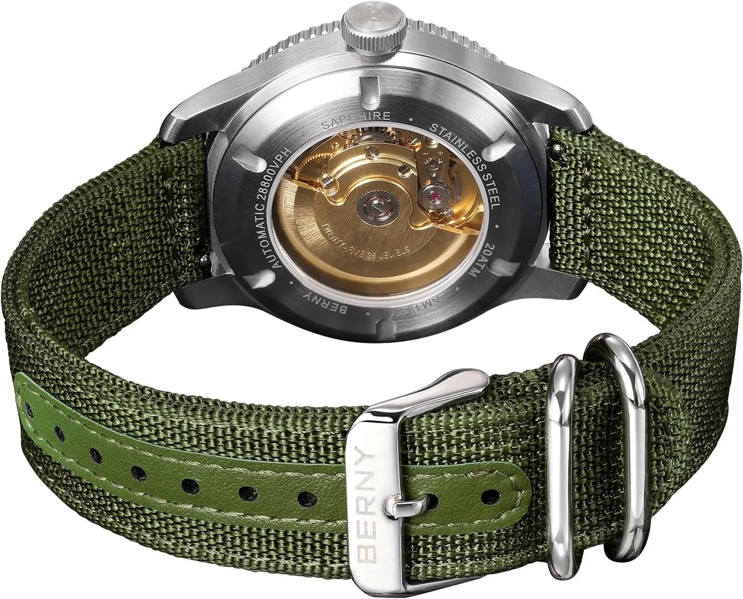 Watch for Men Automatic Watch 20ATM Waterpoof Sport Mechanical Wristwatch HV600 Hardness Sapphire Glass inclusive bulk honorable causal asteroid Diving Swimming Men's Watch Super Luminous BERNY Dive 