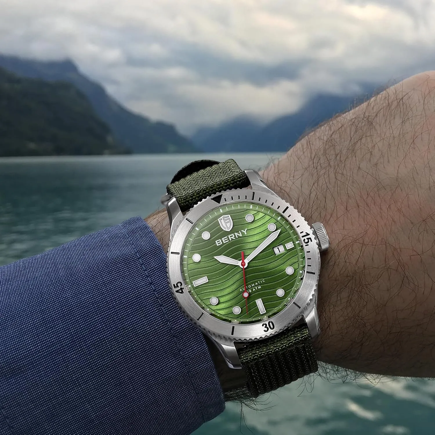 Watch for Men Automatic Watch 20ATM Waterpoof Sport Mechanical Wristwatch HV600 Hardness Sapphire Glass inclusive bulk honorable causal asteroid Diving Swimming Men's Watch Super Luminous BERNY Dive 