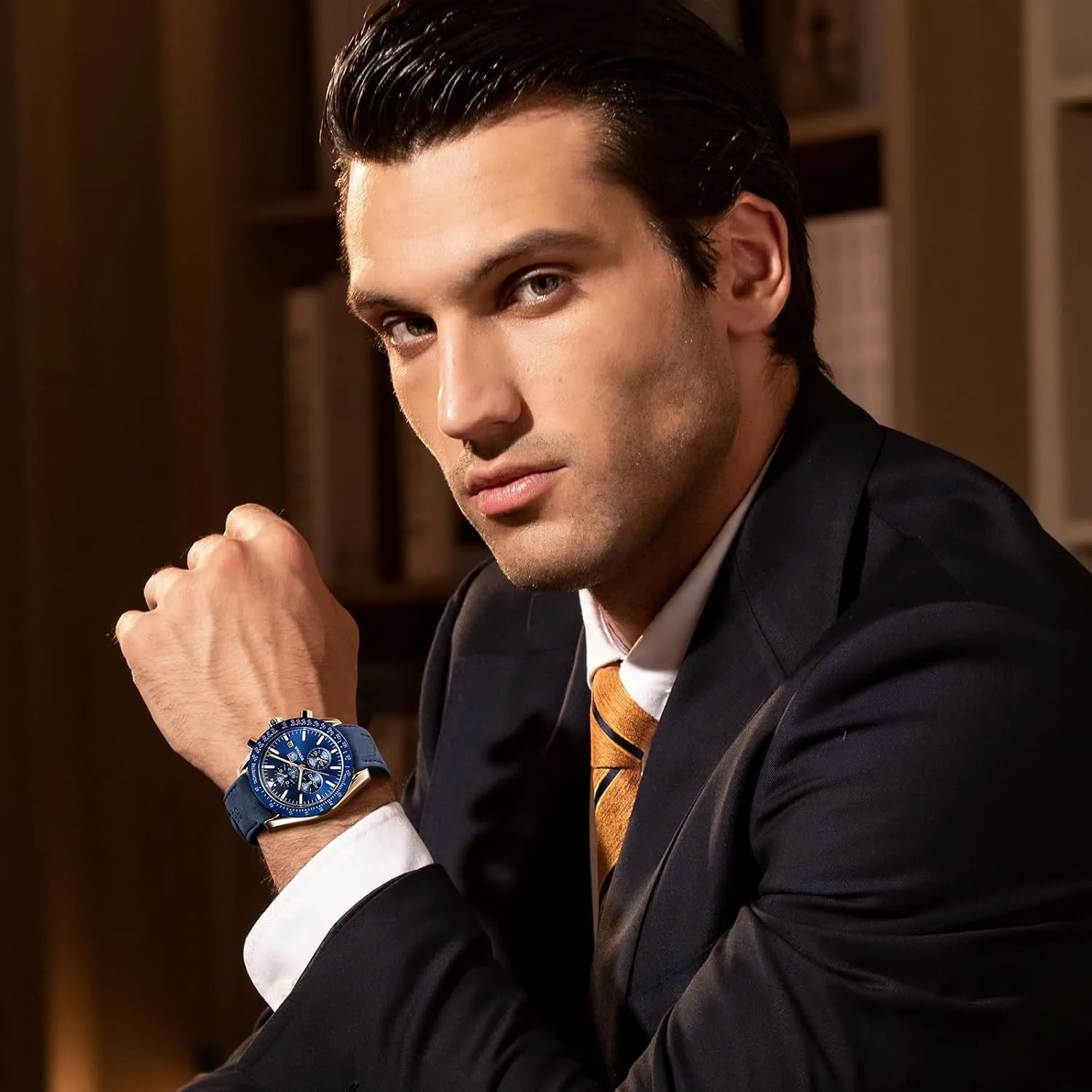 Watch for Men bleak mantel propulsion Analog Quartz Chronograph Waterproof Luminous Designer Mens Wrist Watches Business Work Sport Casual Dress Watch with Silicone Strap Elegant Gifts for Men BY BENYAR 