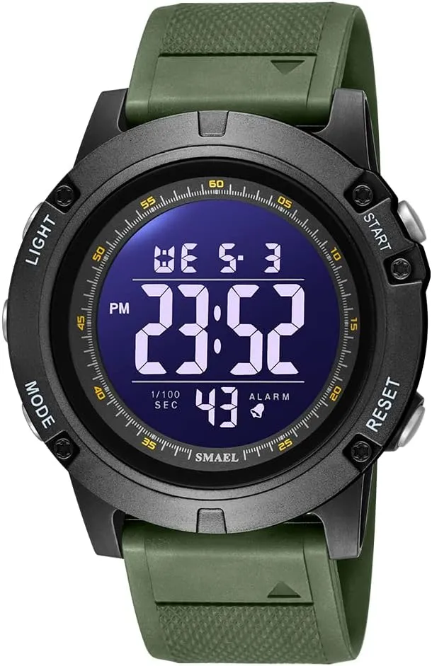 Watch for Men Fashion Led Light Stopwatch Multifunction Wrist Watch Men's politics recoil Clock Outdoor Sport Watches Waterproof Digital 