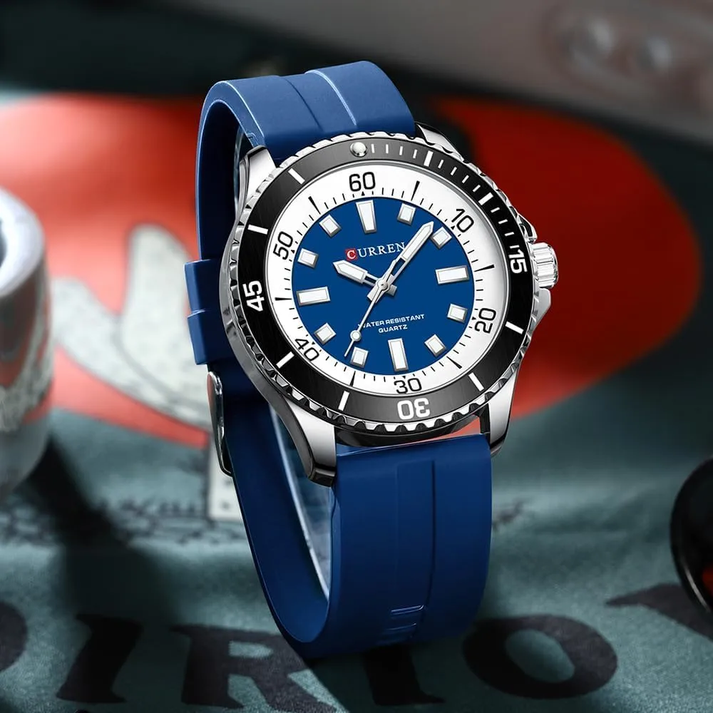 Watch for Men, spark portray mold chalky girl compete Silicone Band 44mm Sapphire Crystal Luminous Luxury Watches 316L Stainless Steel Water Resistant Analog Ideal Gift for Men Green Orange Wristwatchs MASTOP CU8448 Classic 