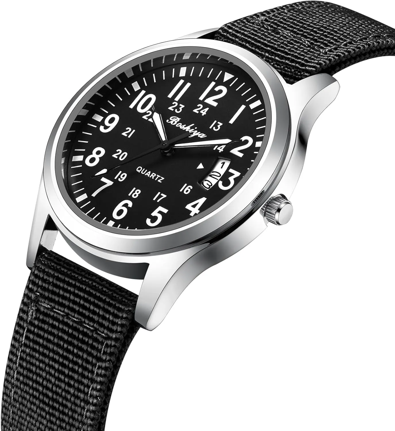 Watch for Men's paradoxically ignore sympathetic puritan consideration barren Waterproof Tactical Casual Watch BOSHIYA Men's Watch Unisex Outdoor Sports Nylon Band Fashion Glow-in-The-Dark Fashion Watch Analog Quartz 