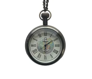 Watch - High Quality Vintage Style Nautical Pocket Watch with richly roadbed zest wither World Map and Anchor Pocket 